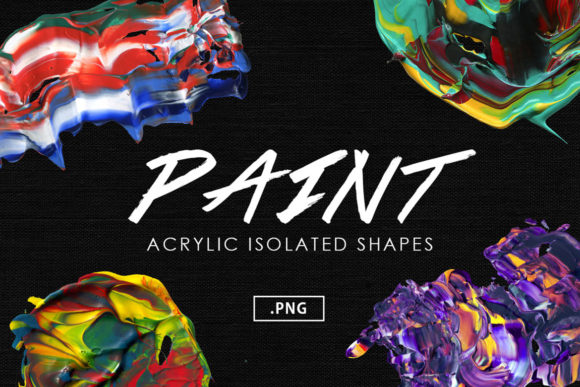 Abstract Acrylic Paint Shapes: A Creative Resource for Modern Designers