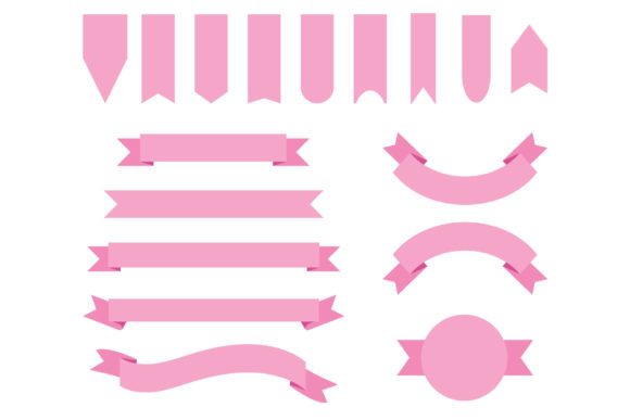 Baby Pink Badge Banner Clip Art