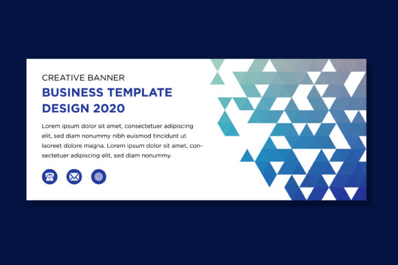 Blue Horizontal Banner Triangle Pattern