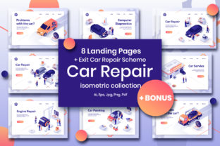Car Repair Set Isometric Design and Modern isometric design for Efficient Car Service