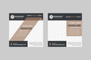 Geometric Square Banner Pastel Brown
