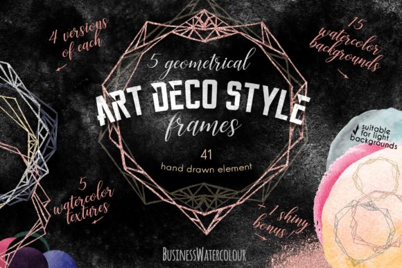 Geometry Art Deco Style Frames Set