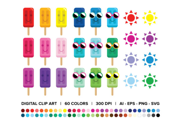 Happy Face Sunglasses Ice Pops: A Fun and Versatile Design Resource