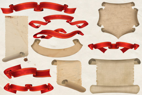 Old Digital Parchment and Ribbon: Timeless Design Elements for Modern Creators