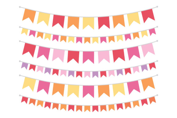 Orange Pink Purple Flag Banner Clip Art: A Versatile Design Resource for Creative Projects