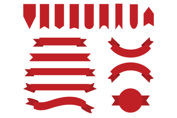 Red Badge Banner Clip Art Set: A Versatile Design Resource for Modern Creators