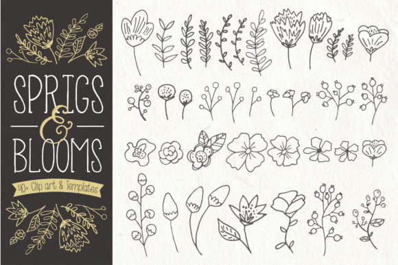 Sprigs Blooms Clip Art Vectors: A Versatile Resource for Creative Projects