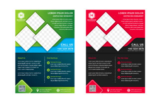 Square Flyer Red, Green Blue: A Versatile Vector Design for Modern Business