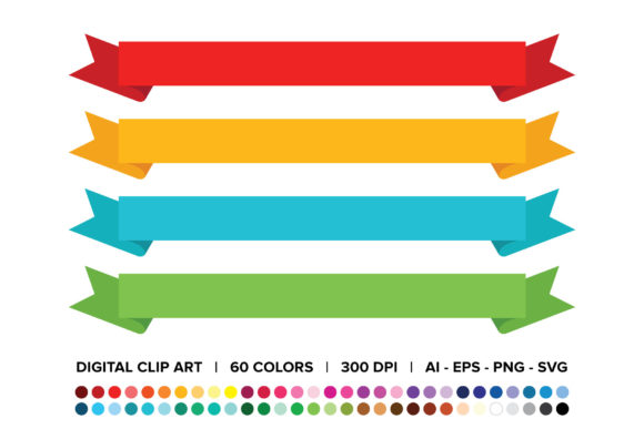 Wide Ribbon Banner Clip Art Set: A Versatile Resource for Designers and Marketers